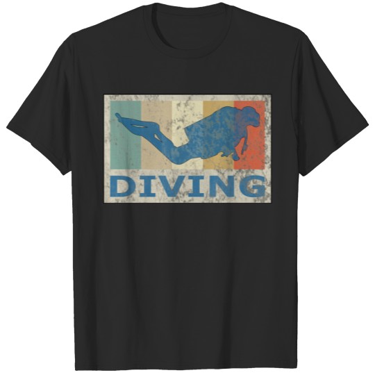 Retro Vintage Style Diving Diver Scuba Snorkeling T-shirt