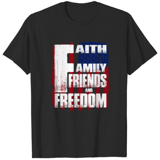 10 Faith Family Friends And Freedom T Shirt Men T-shirt