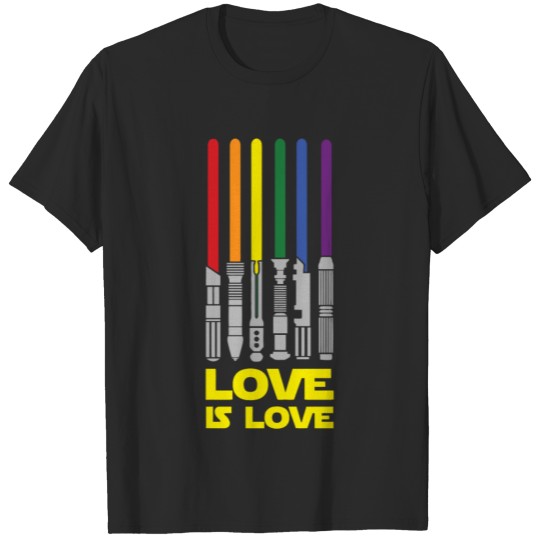 Lightsaber Rainbow - Love Is Love T-shirt