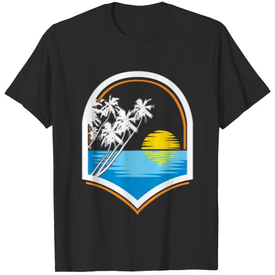 Ocean Sunset Palm trees sea kids gift T-shirt