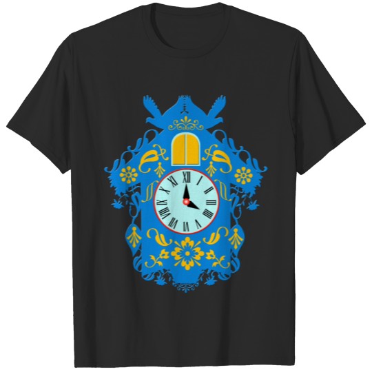 decorative blue cuckoo clock T-shirt