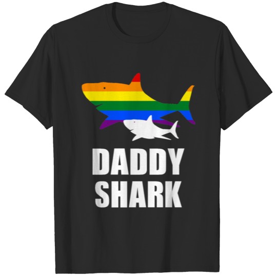 Shark Gay Dad with Child T-shirt