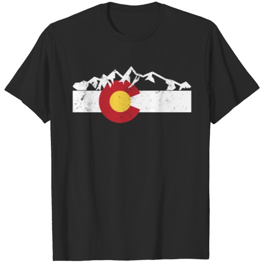 Colorado state flag street map vintage Mountains T-shirt