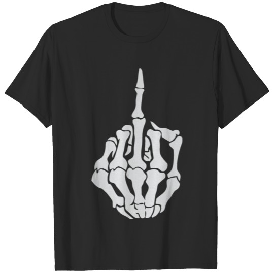 Skull Skeleton Middle Finger Top Mad Angry Rude T-shirt