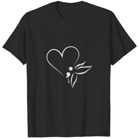 Heart Semicolon Butterfly T-shirt