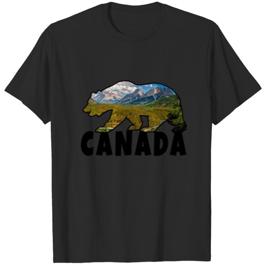 Canada Bear with Landscape / Gift North America T-shirt