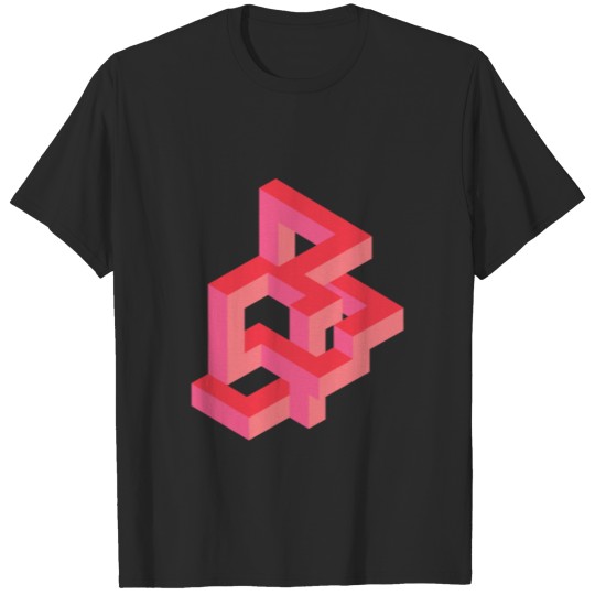 Pink abstract optical illusion T-shirt