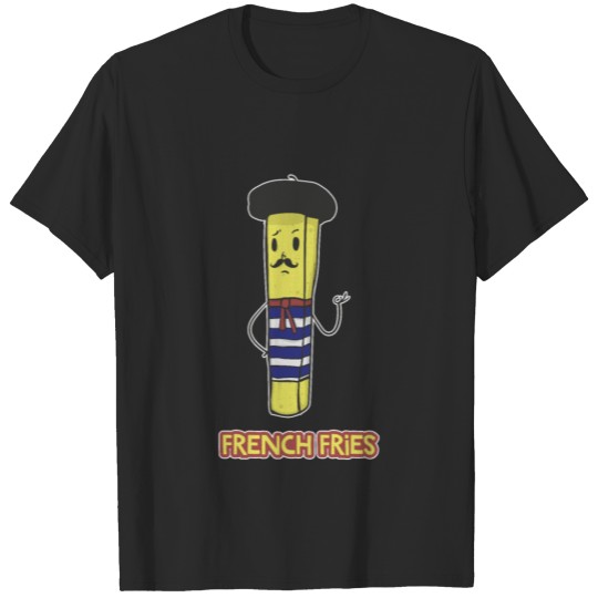 Funny French Fry Paris Flag Men Women And Kids T-shirt