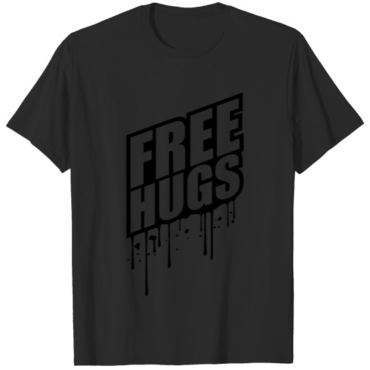 graffiti drops spray stamp free hugs free hugs fun T-shirt