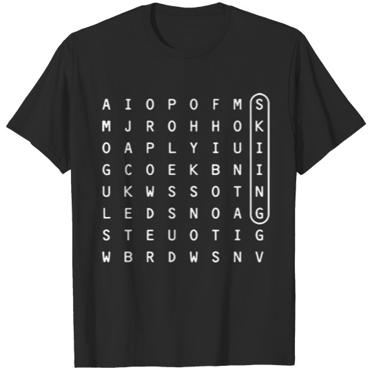 Skiing Word Search T-shirt