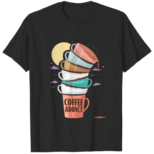 Coffee addicting cappuccino espresso gift bean T-shirt