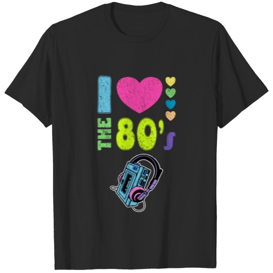 Love 80s Walkman Neon Design Giftidea T-shirt