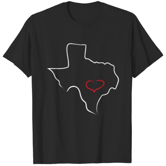 USA Texas Heart State Map Design Gift Idea T-shirt