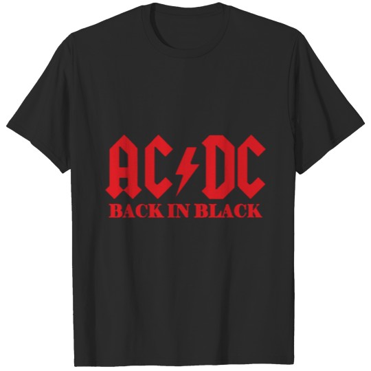 Red Design Rock Music Back In Black T-shirt