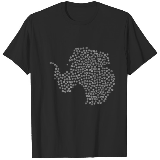 Snow Wordcloud of a Map of Antarctica form (white) T-shirt
