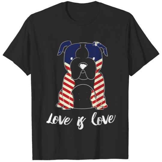 Funny American Bulldog - Love Is Love - Canine T-shirt