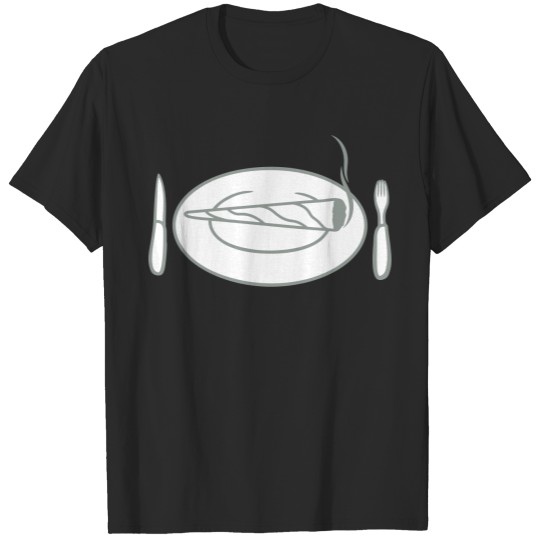 dish cutlery meal lunch hunger delicious joint cli T-shirt