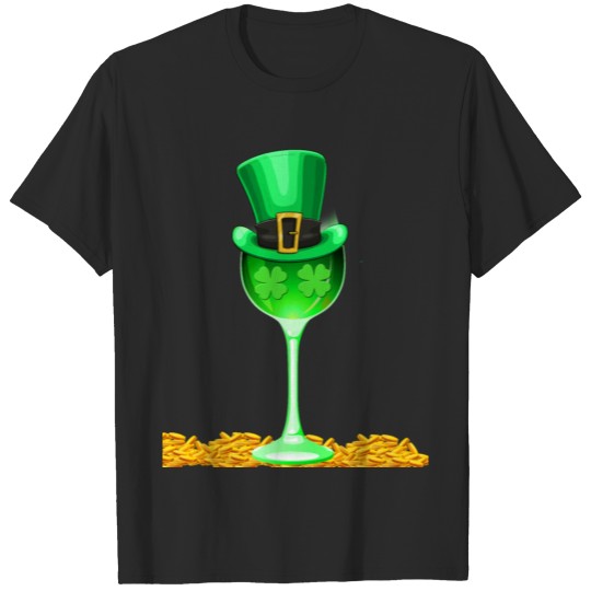 Irish Shamrock Hat Gift St Patricks Day Wine Glass T-shirt