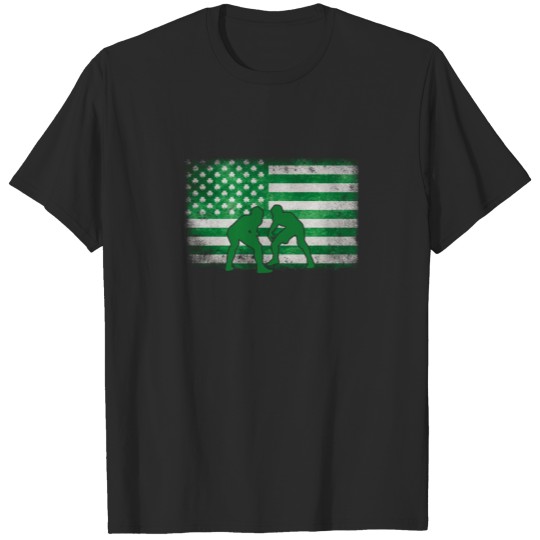 Irish American Flag Wrestling StPatrick's Day Gift T-shirt