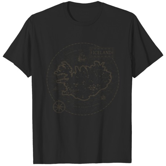 Vintage Map Iceland T-shirt