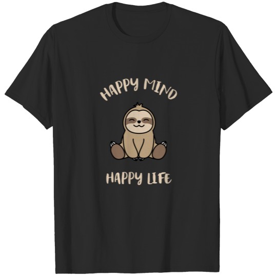 Cute Little Sloth Happy Happiness Gift Idea Lover T-shirt