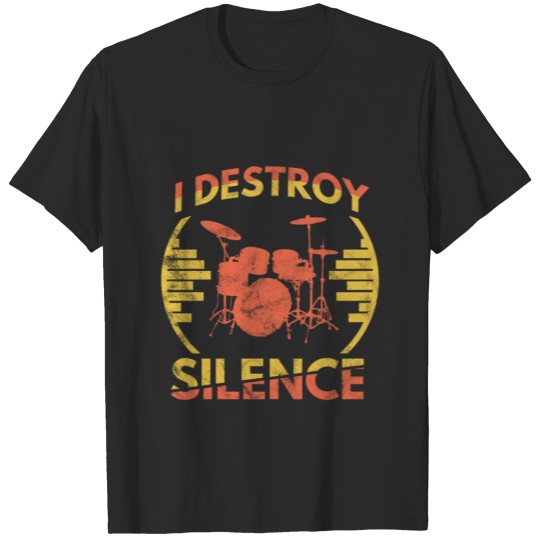 Silence destroyer music instrument drum drummer T-shirt
