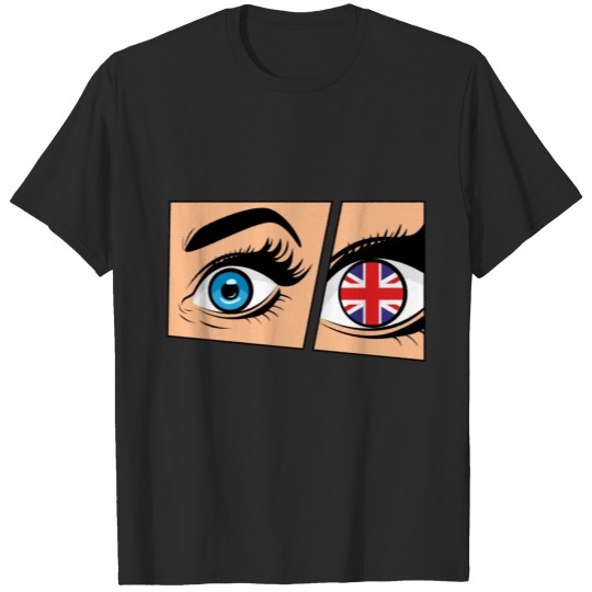 Great Britain Flag In Eye T-shirt