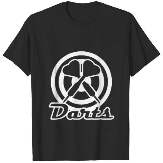 Darts dartboard with arrows white T-shirt
