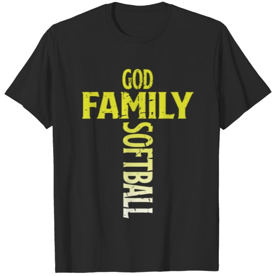 god family softball game funny favorite softball T-shirt