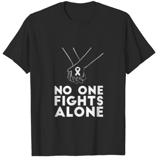 No one fights alone cancer awareness T-shirt