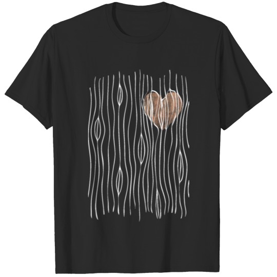 Tree Bark Wood Heart T-shirt