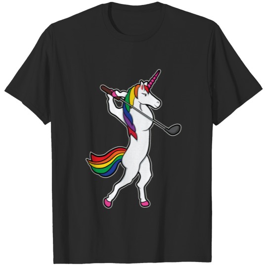 Funny unicorn Girl golf swing golfer gift T-shirt