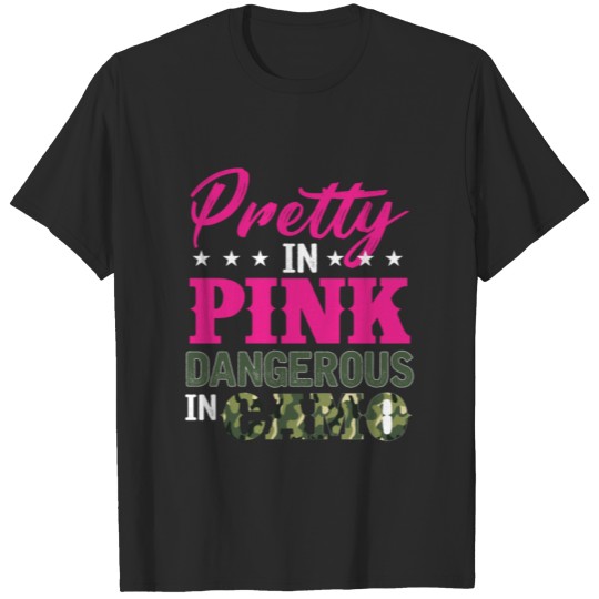 Pretty Pink Dangerous Camo Hunting Fishing Girl T-shirt