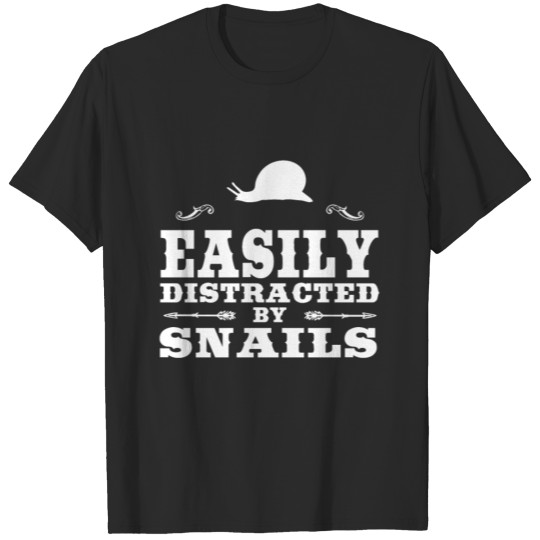 Easily Distracted By Snails Funny Snail Design T-shirt