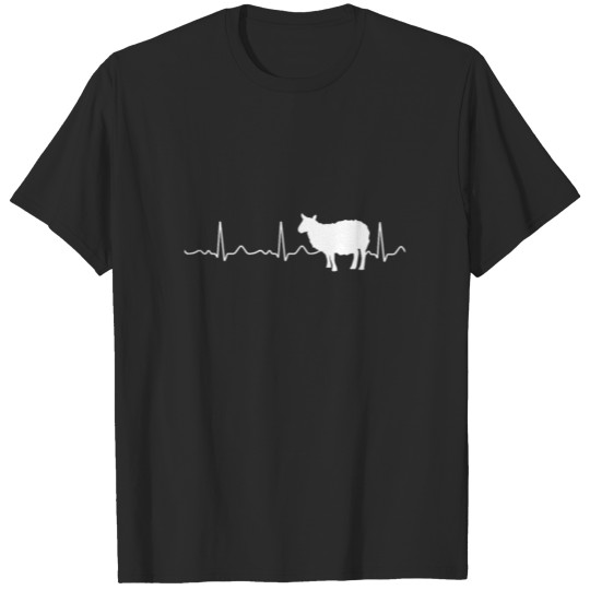 Sheep - heart line - heart rate - heartbeat T-shirt