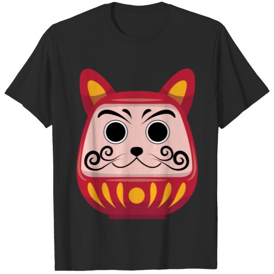 Red|Yellow| Square|Face|Cat| Whimsical|Whiskers T-shirt