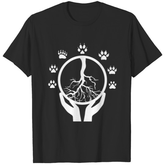 Peace Sign Tree Footprints Funny Vegan Animal T-shirt