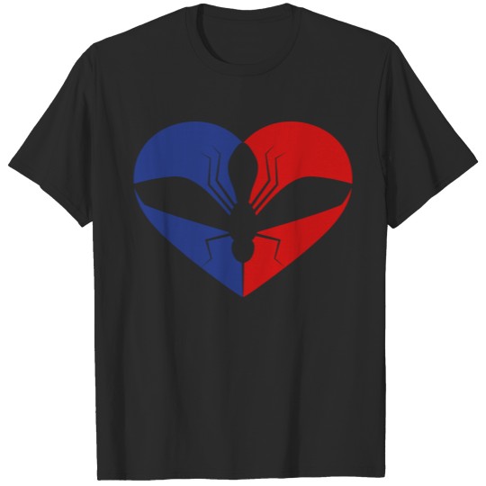 blue red logo mosquito schnake love heart mosquito T-shirt