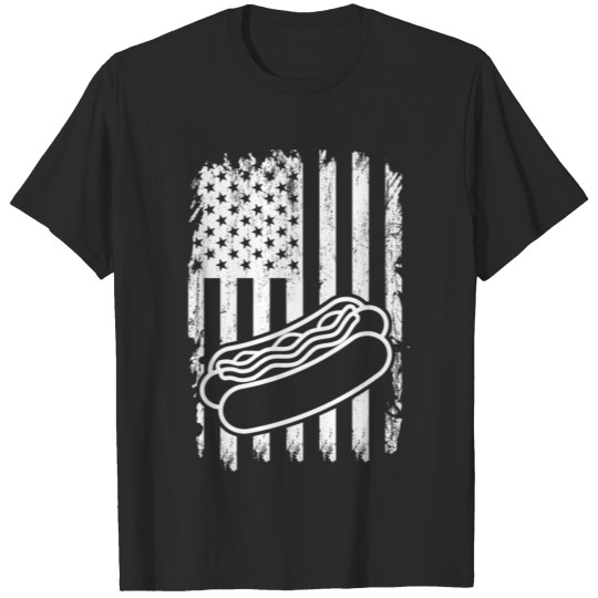 Hot Dog And American Flag Gifts For Hot Dog Lovers T-shirt