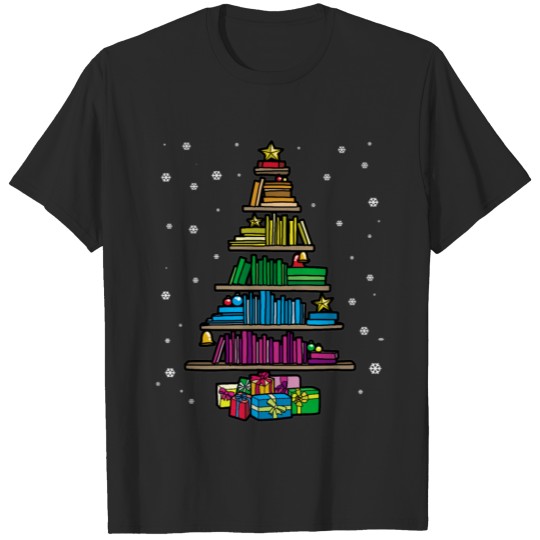 CHRISTMAS TREE BOOK SHELF T-shirt