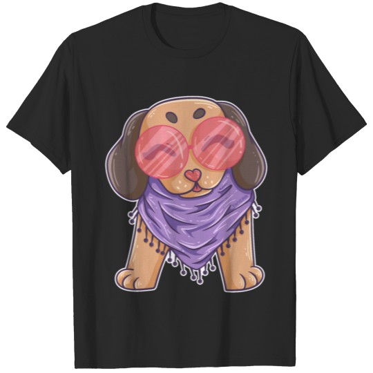 funny hippie dog T-shirt