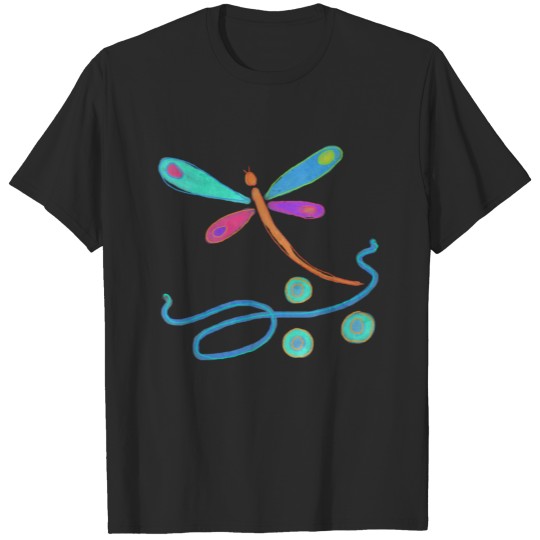Funky Abstract Dragonfly Wearable Art T-shirt