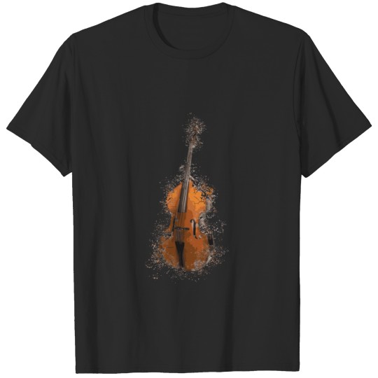 Bass Player gift UPRIGHT BASS Splatter Effect T-shirt