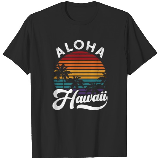Aloha Hawaii design Retro Vintage Sunsetlove,1980s T-shirt