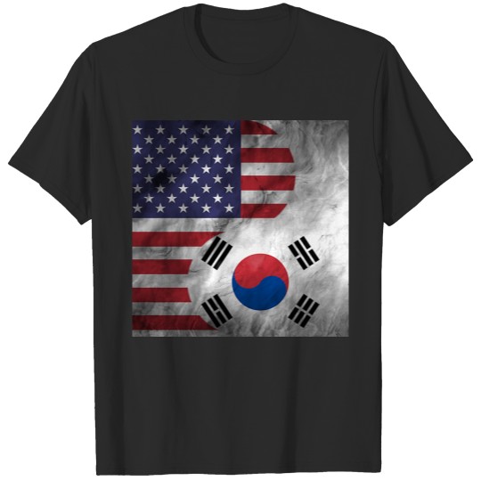 USA Korea Dual Yin Yang Flag T-shirt
