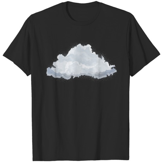 single drawn fluffy white cloud T-shirt