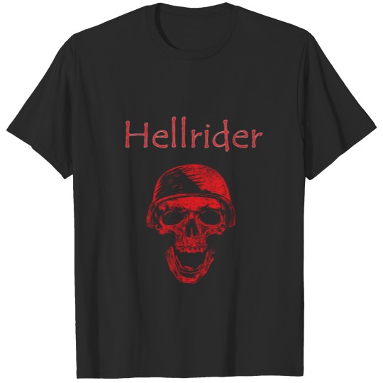 Hellrider Biker Skull Motorcycle T-shirt