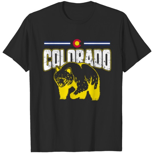 Colorado State Flag Bear Colorado Day Mountains T-shirt