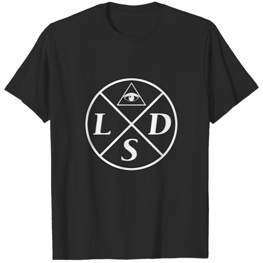 drugs, LSD, circle, eye in pyramid, psychedelic T-shirt