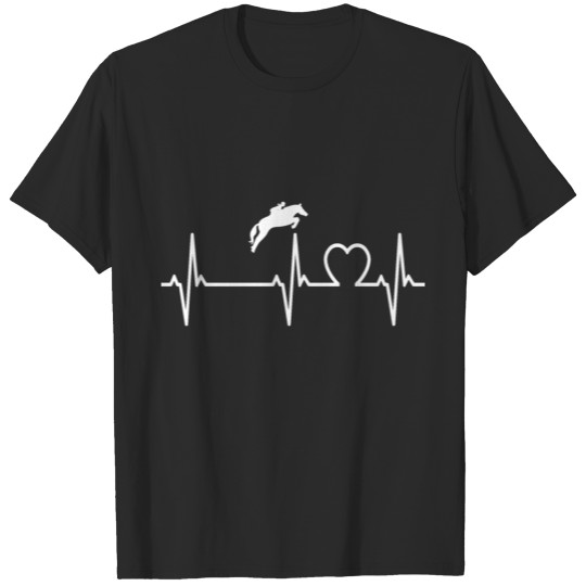 heartbeat horse jumping riding ride lover heart T-shirt